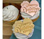 10 piezas de adornos para cupcakes de San Valentín, discos reflectantes para tartas, letreros con forma de corazón grabados con espejo para tartas, suministros para fiestas de compromiso, aniversarios y bodas