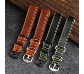 MERJUST hecho a mano Vintage 20mm 22mm marrón verde G10 correa de reloj de cuero genuino NATO para reloj piloto Amry pulsera 22mm
