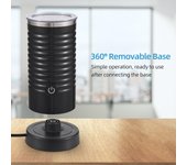 Espumador de leche 120ml, pequeño, portátil, 550W, alta potencia, 240ml, calentador de leche, batidor de huevos EU Plug negro