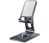 Soporte giratorio de 360 ​​grados para tableta, soporte para teléfono móvil, soporte plegable extensible, soporte de escritorio multifunción para teléfono y tableta negro