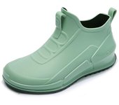 Zapatos de lluvia para mujer, botas de goma impermeables, zapatos planos informales sin cordones para mujer, botas de lluvia para mujer, chanclas de jardín con aislamiento, botas de lluvia 36 verde