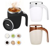 Taza de café con agitación automática, taza mezcladora eléctrica de 380 ml, taza de café con agitación magnética automática recargable para oficina, viajes, té, café y leche blanco