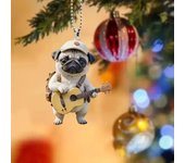 Nuevo colgante de acrílico plano 2D con forma de guitarra y perro para coche, colgante para mochila, llavero, funda para teléfono móvil
