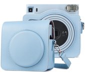 Estuche de piel sintética de cuerpo completo para cámara con correa para FUJIFILM Instax Square SQ1 azul