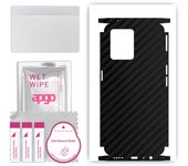 apgo Protective Skin Sticker for the back+sides compatible with Realme 9 Pro Plus, Full Wrap Film, Foil, Vinyl - Pattern Carbon Black