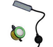 Lámpara para máquina de coser de 30LED, accesorio de iluminación LED, Base fija, tubo Flexible para tareas domésticas UK Plug negro