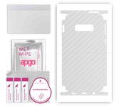 apgo Protective Skin Sticker for the back+sides compatible with Samsung Galaxy S10e, Full Wrap Film, Foil, Vinyl - Pattern Transparent Carbon