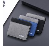 Estilo de negocios Cartera corta para hombres Tarjetero de moda para hombres Múltiples retenes Panel de contraste Cartera de lona Popular Cartera ultrafina Accesorios negro