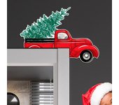 Marco de esquina de puerta de Navidad, decoración festiva de Papá Noel, Reno, adorno de madera, feliz año nuevo 2023, accesorio de fiesta de Navidad, decoración del hogar A