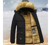 Chaqueta acolchada de algodón Chaqueta acolchada de algodón para hombre Chaqueta acolchada gruesa y cálida de terciopelo para invierno XS negro