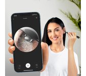 Cámara auditiva inalámbrica, herramienta HD para la eliminación de cerumen con luz LED, endoscopio inteligente para limpieza de oídos para niños y adultos. with 9-piece set blanco