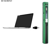 Escáner inalámbrico portátil con varita de mano, tamaño A4, 900DPI, formato JPG/PDF, pantalla LCD con protección negro