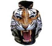 Sudaderas con capucha con estampado 3D de tigre para hombre, ropa de calle divertida con animales, camisetas populares con capucha, jerséis de manga larga, primavera y otoño XL