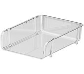 Organizador de escritorio transparente, apilable, para guardar archivos y papelería Large
