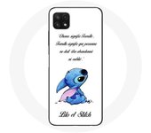Coque pour Samsung Galaxy A22 5G Lilo et Stitch Ohana Citation Blanc