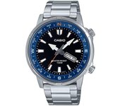 Casio Reloj analógico estándar de acero inoxidable con esfera negra y cuarzo MTD-130D-1A2V 100M para hombre negro