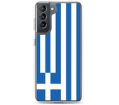 Coque Téléphone - Samsung - Galaxy S21 Plus - Drapeau Grèce - Souple - Multicolore