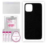 Adhesivo protector de piel para la parte trasera compatible con Apple iPhone 11 Pro, película envolvente, lámina, vinilo - Patrón negro mate