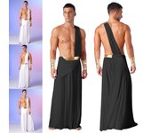 Disfraces de dios griego antiguo para hombre, gladiador romano, Cosplay de Halloween, caballero Medieval, guerrero, trajes de juego de rol para fiesta de carnaval S blanco