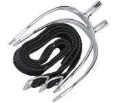 Korsteel Espuelas y correa Pow Never Rust para mujer/dama 20mm plata/negro