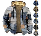 Chaqueta tipo cárdigan con cremallera y forro polar estampado de invierno para hombre L negro