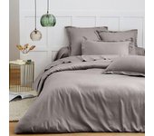 Housse de couette 100%  Satin de coton Peigné  / 80 fils /cm² - Gris - Housse de couette 240 x 220 cm