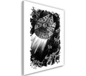 Cuadros en Lienzo Halcón Milenario X-Wing Star Wars 40x60 negro/blanco