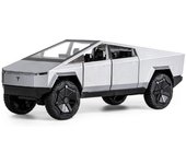 1:Modelo Cybertruck a escala 24, camioneta, coche de aleación, juguete de Metal fundido a presión, juguetes electrónicos con luces y música para regalo de niños 23.5x8.5x8.5cm plata