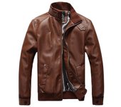 Ropa para hombre Chaqueta de cuero estilo locomotora para hombre, nueva chaqueta de cuero para primavera, otoño e invierno, versión coreana, chaqueta de cuero delgada para hombre. M
