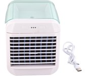 Aire acondicionado portátil, miniventilador, enfriador de aire, 3 velocidades, escritorio, humidificador alimentado por USB azul