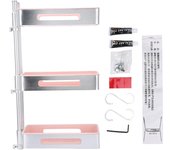 Estante de almacenamiento de cocina de 3 niveles, multifunción, sin perforaciones, giratorio, organizador de especias para cocina