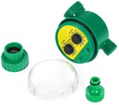 Controlador de riego temporizado para exteriores, controlador de aspersor automático, válvula programable, manguera de agua UK Faucet Connection verde