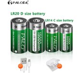 Batería recargable de tamaño 1.5VD, 15000mWh, LR20, baterías de iones de litio, LR14, batería de litio de tamaño C para electrodomésticos a gas, cocinas licuadas 2PCS C Size Battery