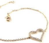 Les Trésors De Lily [L2010] - Pulsera blanca chapada en oro 'Love' oro