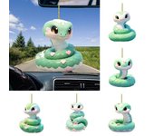 Colgante de serpiente para árbol de Navidad, adorno de acrílico para espejo retrovisor de coche, ideal para árboles, ventanas, puertas y paredes. A