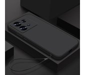 Funda de silicona a prueba de golpes de color sólido para Xiaomi 13T 12T Poco X7 F6 X6 Pro X5 X3 F3 Redmi 13C Note 14 13 Pro 12 11 10, funda delgada de TPU suave con cordón Xiaomi Poco X6 negro