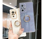 Funda de teléfono chapada con soporte de anillo de lujo para Xiaomi Redmi Note 10, 5G, Note10 Pro Max, 10s, 10pro, funda trasera de silicona suave redmi note 10 pro