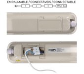 regleta estanca led ip65 48w 5274lm 6500k luz fria 8,6x148x6,6cm edm
