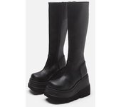 Botas de motos Zapatos Calzado de mujer Botas de suela gruesa estilo gótico Botas de motociclista 40 negro