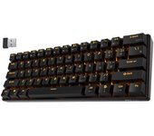 Teclado mecánico RK ROYAL KLUDGE RK61 Blue Axis Bluetooth inalámbrico USB compatible con Compatible con Ligero Compacto Con cable/inalámbrico negro