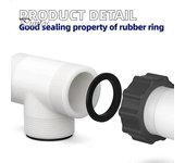 Conector de manguera para piscina Intex Coleman, divisor en T con 3 anillos en L, distribución eficiente del flujo, conector de junta en T para manguera de bomba de natación de 1,5 pulgadas blanco