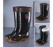 Botas de lluvia altas de PVC antideslizantes para hombre: duraderas, de suela gruesa y resistentes al desgaste, ideales para minería y protección laboral. 44