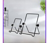 Soporte portátil plegable de alambre de hierro para suelo y escritorio para teléfonos móviles y tabletas black. Small (opp bag) negro