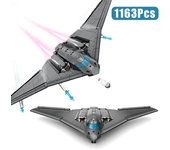 Bloques de construcción del caza bombardero estratégico furtivo H-20 de EE. UU., modelo de avión de combate de sargento técnico, MOC, ladrillos, juguetes, regalo