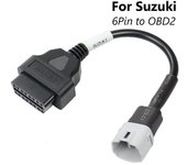 1 cable de diagnóstico OBD para motocicleta Suzuki de 6 pines a 16 pines, adaptador de escáner de diagnóstico OBD2 CHINA