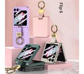 Funda de teléfono con soporte de anillo para Samsung Galaxy Z Flip 6 5 4 3 Flip6 Flip5 Flip4 Flip3 5G Carcasa rígida de plástico esmerilado, cubierta protectora ultrafina a prueba de golpes Galaxy Z Flip4