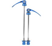 2 piezas de brochetas para buje de rueda de bicicleta, palanca de liberación rápida para eje de bicicleta de montaña y carretera, color azul azul