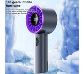 Ventilador Turbo portátil de mano de verano, Mini ventilador Personal ajustable con 100 velocidades de viento, ventilador eléctrico para pestañas con batería blanco