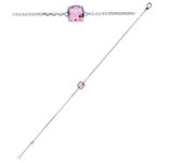 Les Trésors De Lily [Q4705] - Bracelet Argent 'Sissi' violet argenté (rhodié) - 6x6 mm púrpura