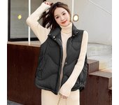 Nuevo chaleco de invierno para mujer, chaqueta holgada con hebilla en espiral S café claro